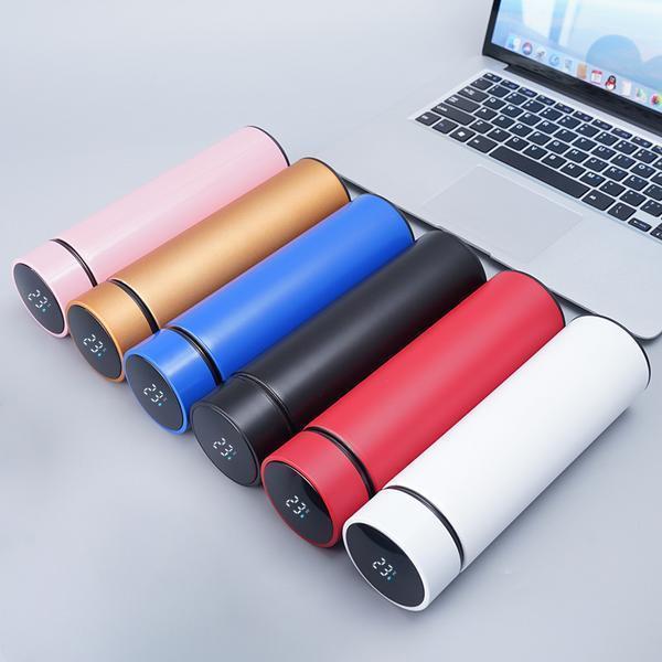 Insulated Digital Temperature Water Bottle 500ml Stainless Steel